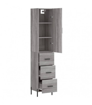 vidaXL Highboard Grey Sonoma 34.5x34x180 cm Engineered Wood