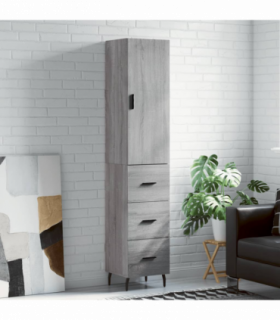 vidaXL Highboard Grey Sonoma 34.5x34x180 cm Engineered Wood