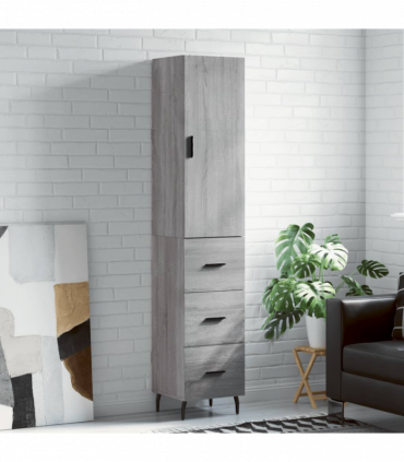 vidaXL Highboard Grey Sonoma 34.5x34x180 cm Engineered Wood