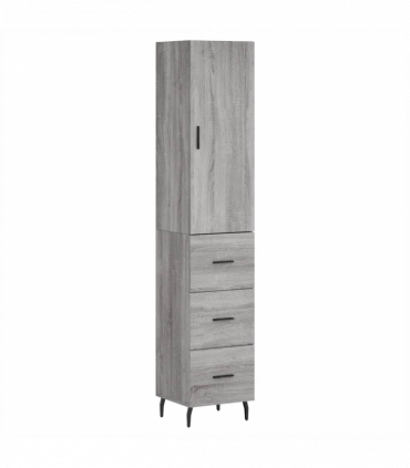 vidaXL Highboard Grey Sonoma 34.5x34x180 cm Engineered Wood