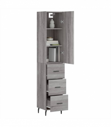 vidaXL Highboard Grey Sonoma 34.5x34x180 cm Engineered Wood