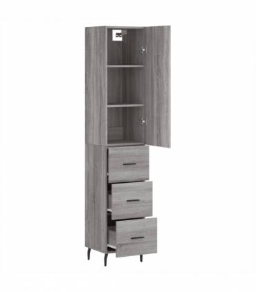 vidaXL Highboard Grey Sonoma 34.5x34x180 cm Engineered Wood
