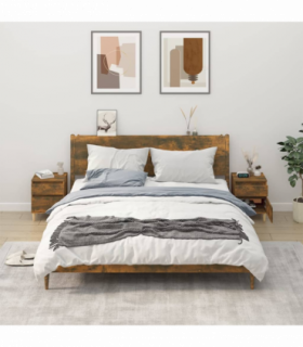 vidaXL Bedside Cabinets 2 pcs Smoked Oak 40x35x50 cm