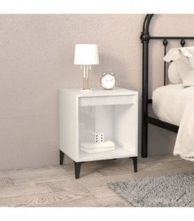 vidaXL Bedside Cabinet High Gloss White 40x35x50 cm