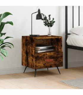 vidaXL Bedside Cabinet Smoked Oak 40x35x47.5 cm Engineered Wood