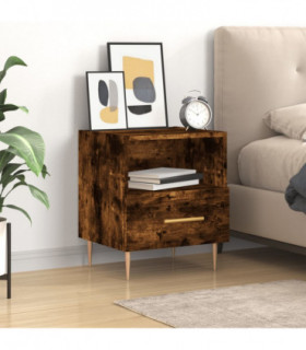 vidaXL Bedside Cabinet Smoked Oak 40x35x47.5 cm Engineered Wood