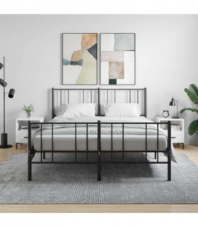 vidaXL Bedside Cabinets 2 pcs High Gloss White 40x35x47.5 cm Engineered Wood