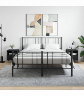 vidaXL Bedside Cabinets 2 pcs Black 40x35x47.5 cm Engineered Wood