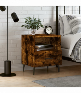 vidaXL Bedside Cabinet Smoked Oak 40x35x47.5 cm Engineered Wood