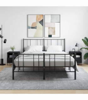 vidaXL Bedside Cabinets 2 pcs Black 40x35x47.5 cm Engineered Wood