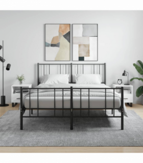 vidaXL Bedside Cabinets 2 pcs High Gloss White 40x35x47.5 cm Engineered Wood