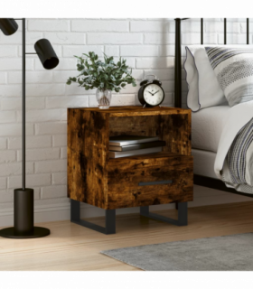 vidaXL Bedside Cabinet Smoked Oak 40x35x47.5 cm Engineered Wood
