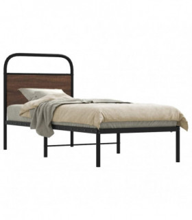 vidaXL Bed Frame Without Mattress 80x200 cm Brown Oak Engineered Wood