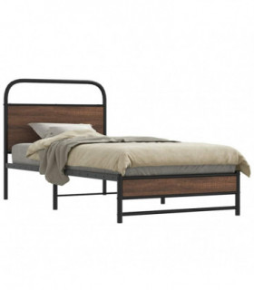 vidaXL Bed Frame without Mattress 90x190 cm Brown Oak Engineered Wood
