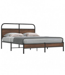 vidaXL Bed Frame without Mattress 160x200 cm Brown Oak Engineered Wood