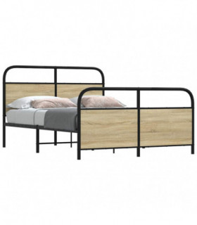 vidaXL Bed Frame Without Mattress 120x190 cm Small Double Sonoma Oak Engineered Wood