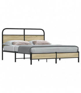 vidaXL Bed Frame without Mattress 160x200 cm Sonoma Oak Engineered Wood
