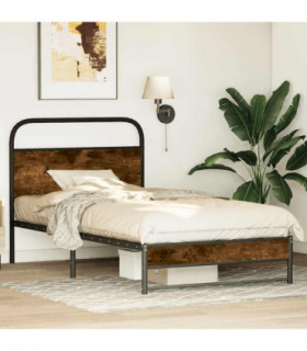 vidaXL Bed Frame Without Mattress 90x190 cm Smoked Oak Engineered Wood