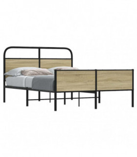 vidaXL Bed Frame without Mattress 120x190 cm Sonoma Oak Engineered Wood