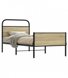 vidaXL Bed Frame without Mattress 75x190 cm Sonoma Oak Engineered Wood