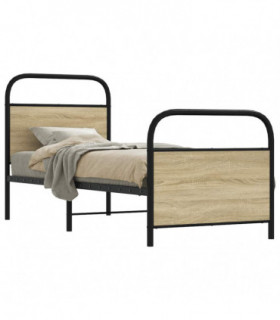 vidaXL Bed Frame Without Mattress 75x190 cm Small Single Sonoma Oak Engineered Wood