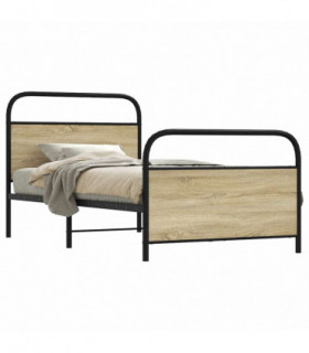 vidaXL Bed Frame Without Mattress 107x203 cm Sonoma Oak Engineered Wood