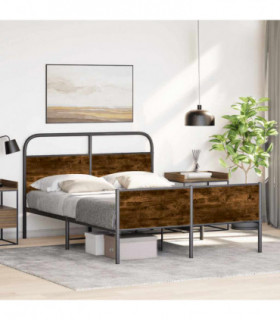 vidaXL Bed Frame without Mattress 135x190 cm Sonoma Oak Engineered Wood