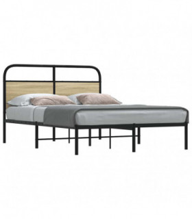 vidaXL Bed Frame Without Mattress 120x190 cm Small Double Sonoma Oak Engineered Wood