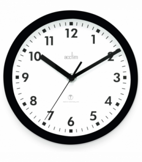Acctim Nardo 20cm Radio Controlled Black Wall Clock 74663