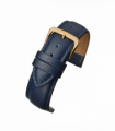 Blue Padded Buffalo Grain Leather Watch Strap 22mm