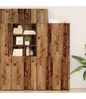 vidaXL Storage Cabinet 3 pcs Old Wood 30 x 42.5 x 225 cm