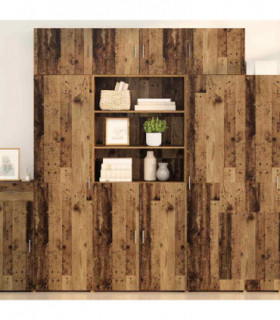 vidaXL Storage Cabinet Old Wood 80 x 42.5 x 225 cm Engineered Wood