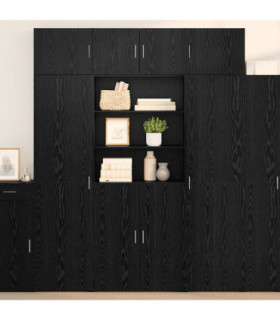 vidaXL Storage Cabinet Black Oak 80 x 42.5 x 225 cm Engineered Wood