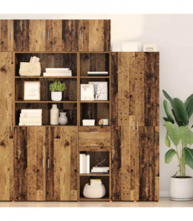 vidaXL Highboard Old Wood 40 x 42.5 x 185 cm Engineered Wood