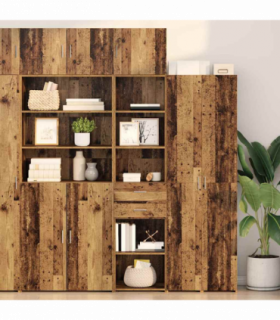 vidaXL Highboard Old Wood 45 x 42.5 x 185 cm Engineered Wood