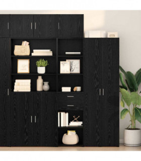 vidaXL Highboard Black Oak 50 x 42.5 x 185 cm Engineered Wood