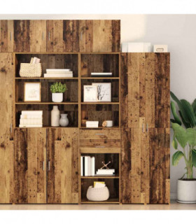 vidaXL Highboard Old Wood 50 x 42.5 x 185 cm Engineered Wood