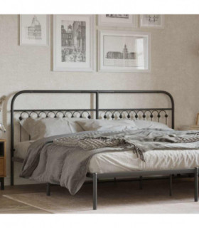 vidaXL Metal Replace Headboard Black 193 cm