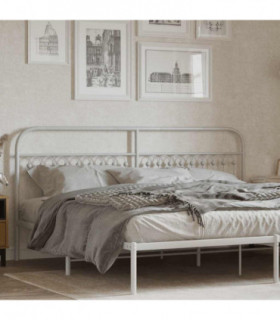 vidaXL Metal Replace Headboard White 193 cm