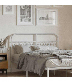 vidaXL Metal Replace Headboard White 135 cm
