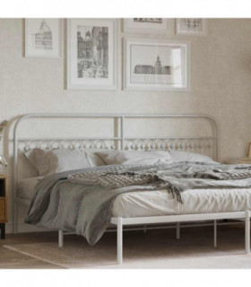 vidaXL Metal Replace Headboard White 200 cm