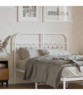 vidaXL Metal Replace Headboard White 120 cm