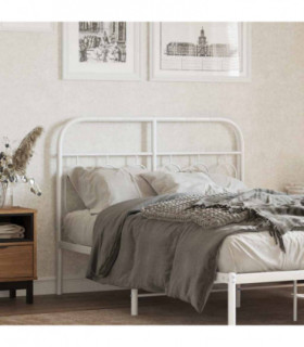 vidaXL Metal Replace Headboard White 120 cm