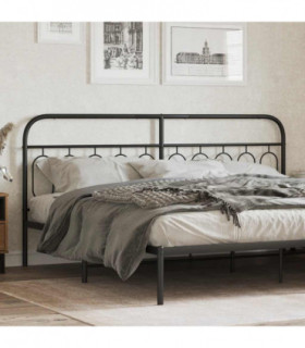 vidaXL Metal Replace Headboard Black 200 cm