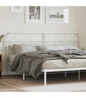 vidaXL Metal Replace Headboard White 200 cm