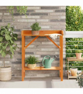vidaXL Potting Table with Shelf Brown 75 x 40 x 90 cm Solid Pine Wood