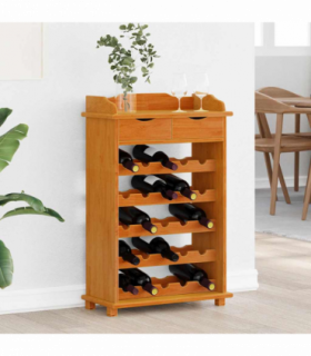 vidaXL Wine Rack Brown 58 x 28 x 90 cm Solid Pine Wood