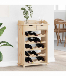 vidaXL Wine Rack Natural 58 x 28 x 90 cm Solid Pine Wood
