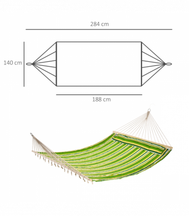 2 Person Hammock W/Pillow 188L 140W (cm)