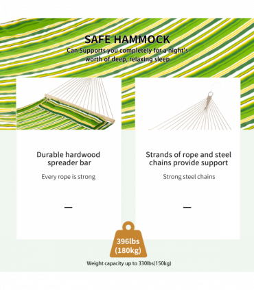 2 Person Hammock W/Pillow 188L 140W (cm)